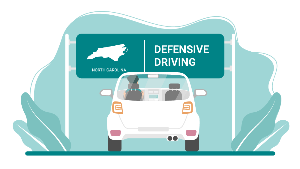 Graphic of person driving car representing North Carolina 8 Hr Defensive