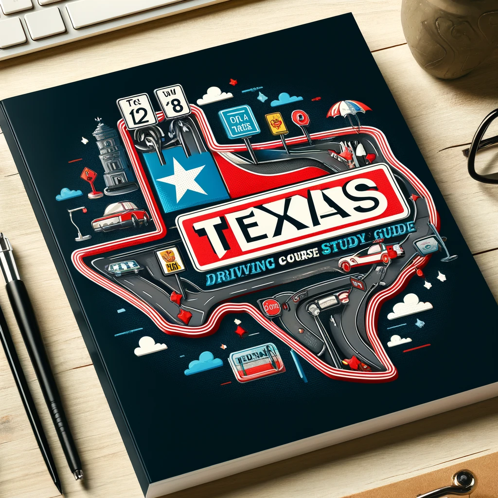 Graphic of person driving car representing Texas Study Guide
