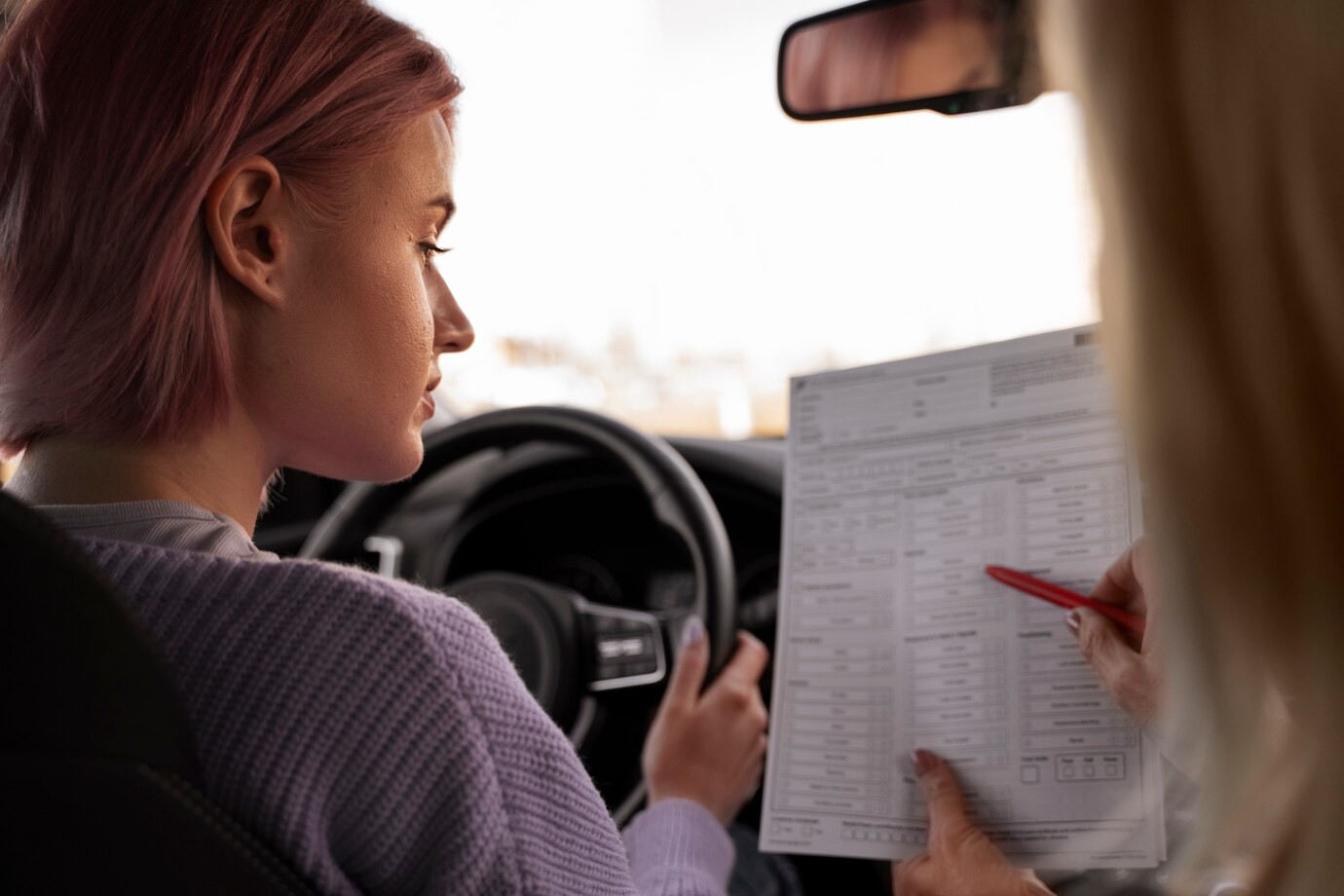 Adult learner studying driver's manual online with Get Drivers Ed