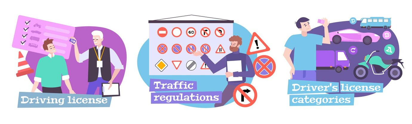 Illustration of a traffic sign with "Get Drivers Ed" logo on top