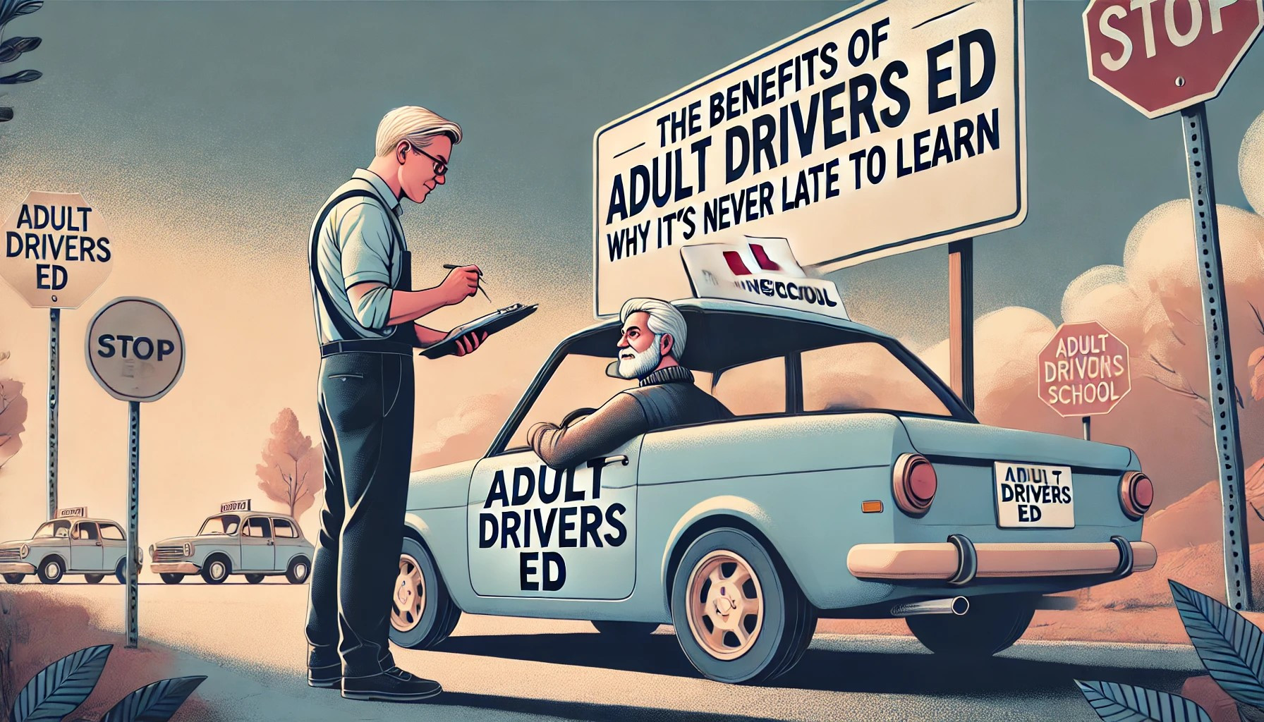 Adult learner receiving driving instruction from a certified Get Drivers Ed instructor.