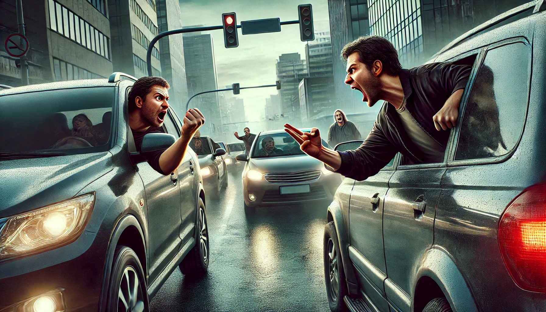 A driver calmly navigating traffic, representing the importance of managing road rage and distractions through drivers ed.