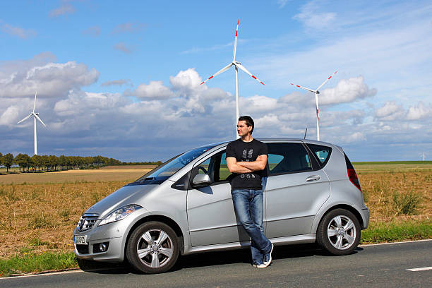 Illustration of an adult driver completing a driving lesson