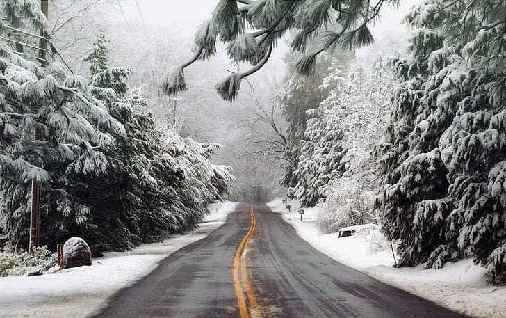 Snowy Pennsylvania Road - Drivers Ed Training