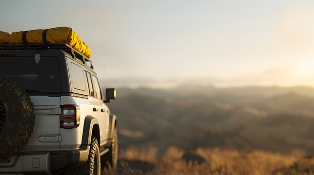 Spacious SUV parked on a scenic Texas road, ideal for long road trips from Austin