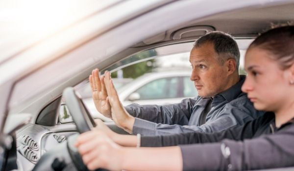 Student driver learning safe driving techniques with Get Drivers Ed