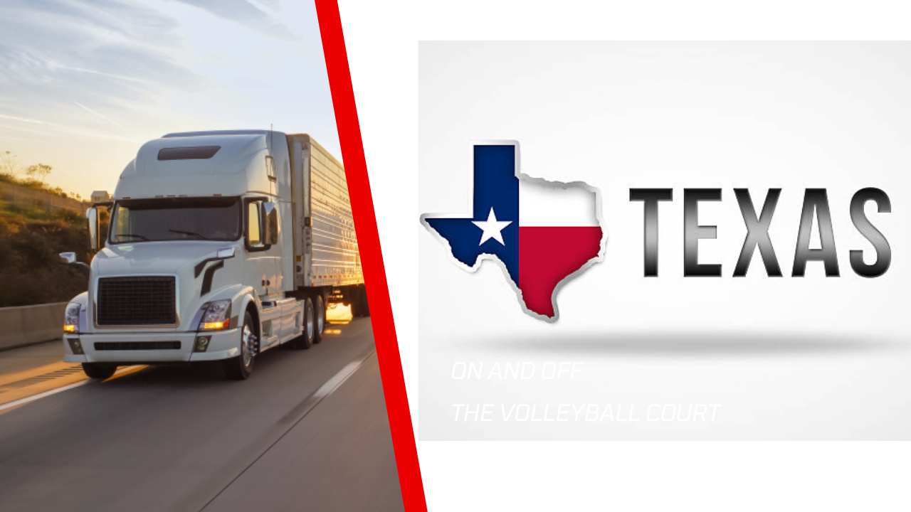 Banner image showing a Texas highway with various commercial vehicles, symbolizing the opportunities after obtaining a CDL with Get Drivers Ed.