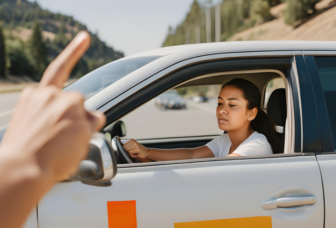 Driver practicing courtesy, patience, and respect on the road, as taught by Get Drivers Ed.