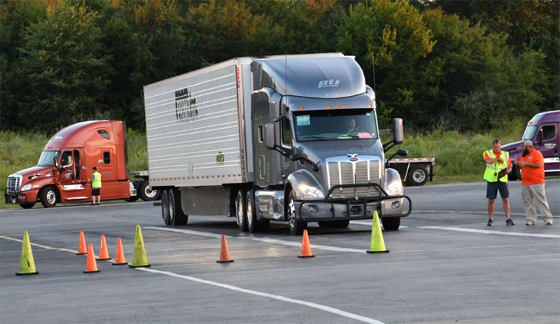 Commercial truck driver receiving CDL training from Get Drivers Ed