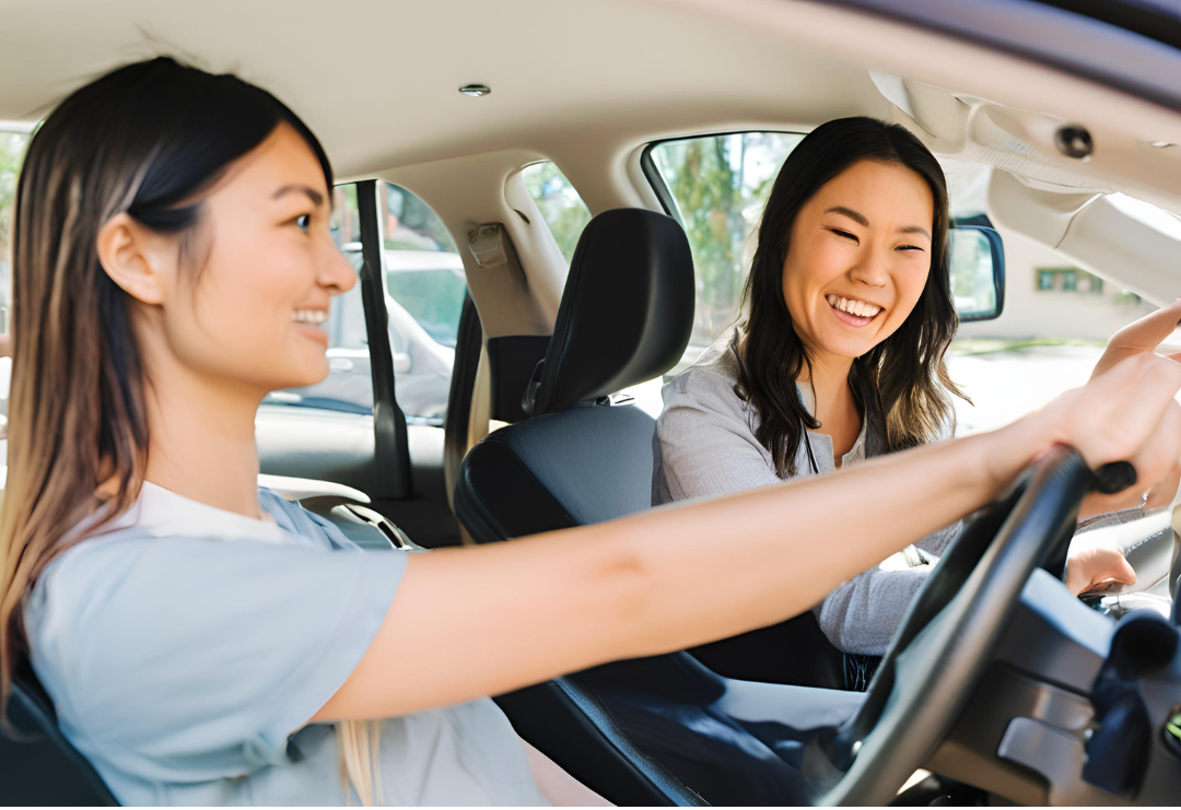 Adult student learning driving skills with a professional instructor at Get Drivers Ed.