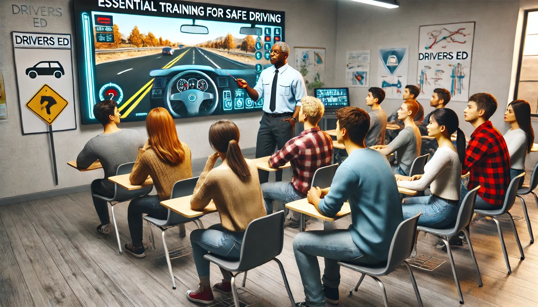 New driver learning from a Get Drivers Ed instructor, emphasizing road safety and confidence-building