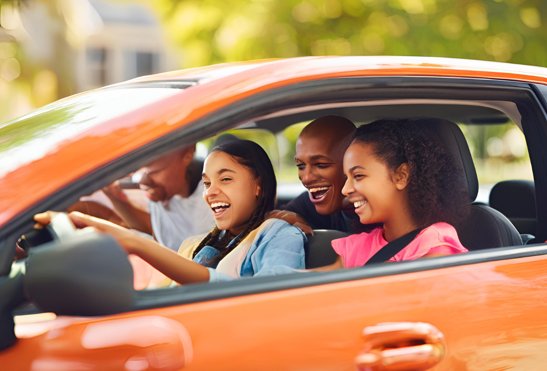 Parent teaching teen to drive, highlighting the personalized approach of parent taught drivers ed with Get Drivers Ed.