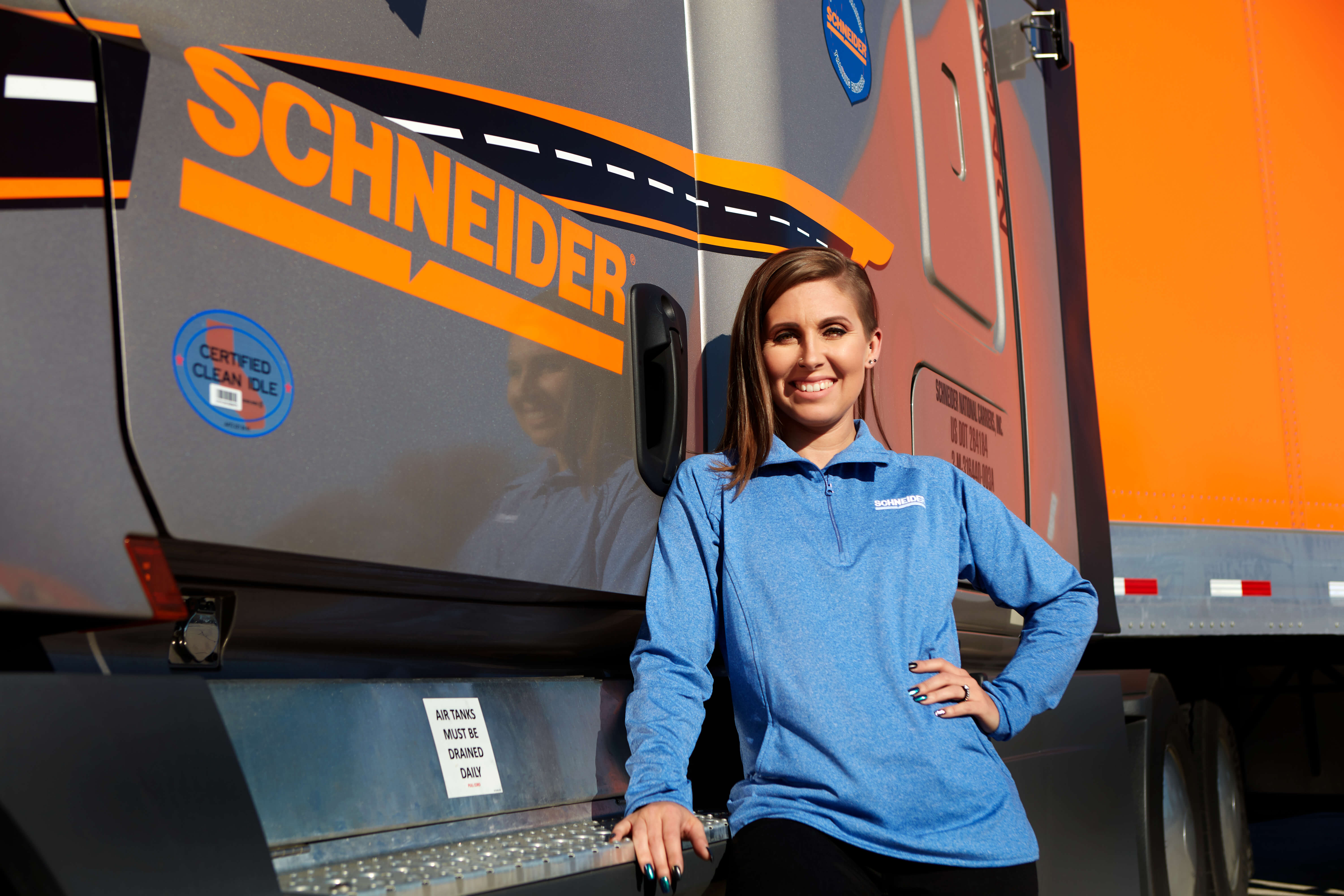 Inspirational female truck driver, trained and empowered by Get Drivers Ed