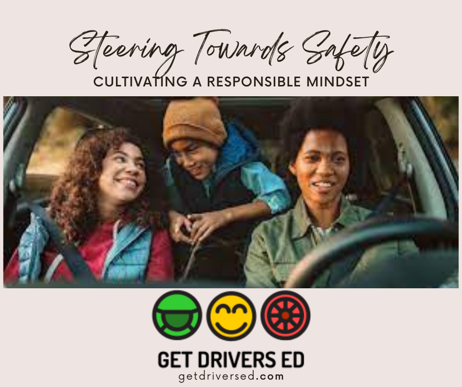 "Young Driver Learning Safe Driving Techniques Through Get Drivers Ed, Emphasizing Responsibility and Awareness on the Road."