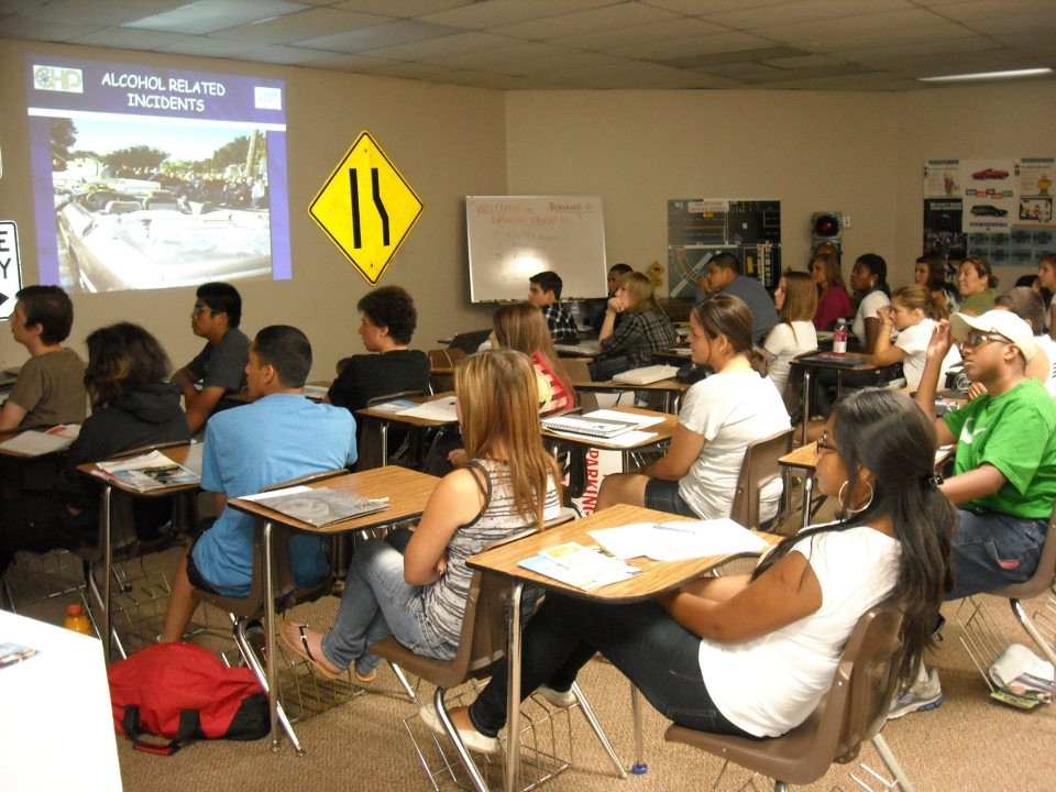 High School Students in Drivers Ed Class