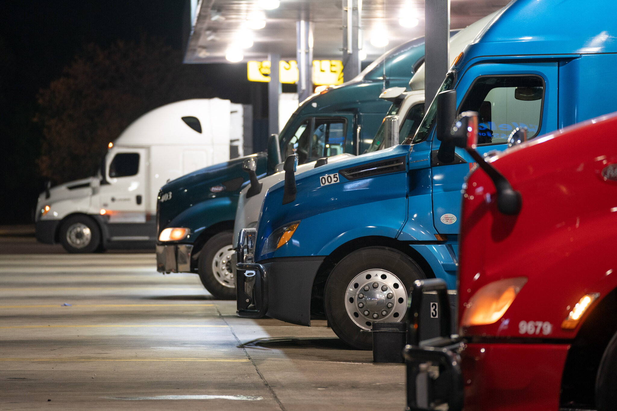 A student at Get Drivers Ed practicing driving maneuvers in a commercial truck, preparing for the CDL test.