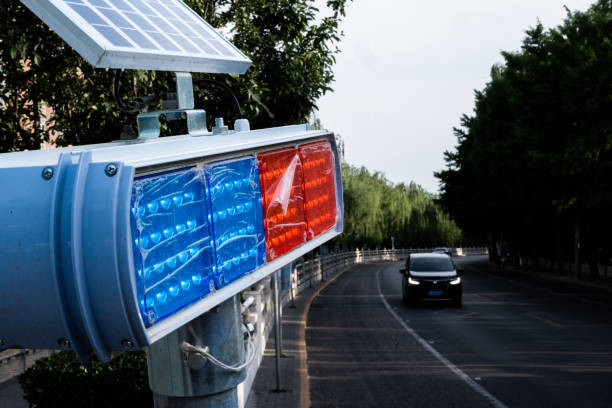 A car with daytime running lights turned on for improved visibility and safety.