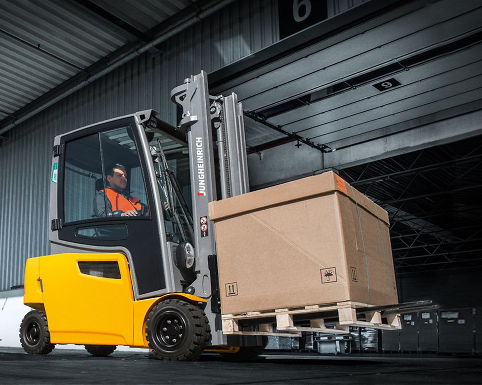 A variety of forklifts, including counterbalance and reach trucks, illustrating the different types of equipment that require specific certification.