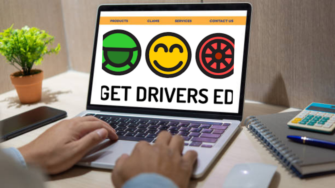 "Student learning online with Get Drivers Ed, choosing the right drivers ed company"