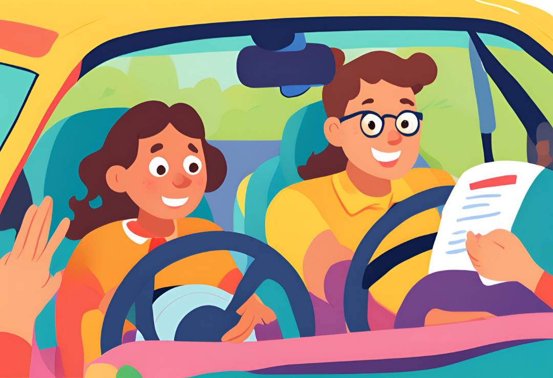 Parent teaching teen to drive with comprehensive lessons from Get Drivers Ed.