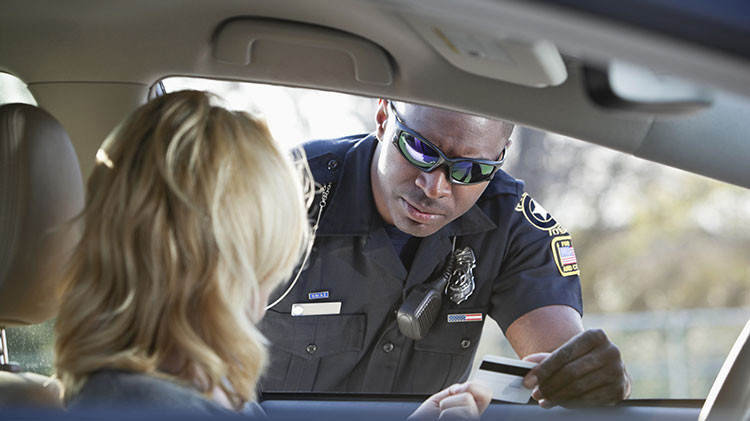 Driver Being Pulled Over Demonstrating Proper Protocol