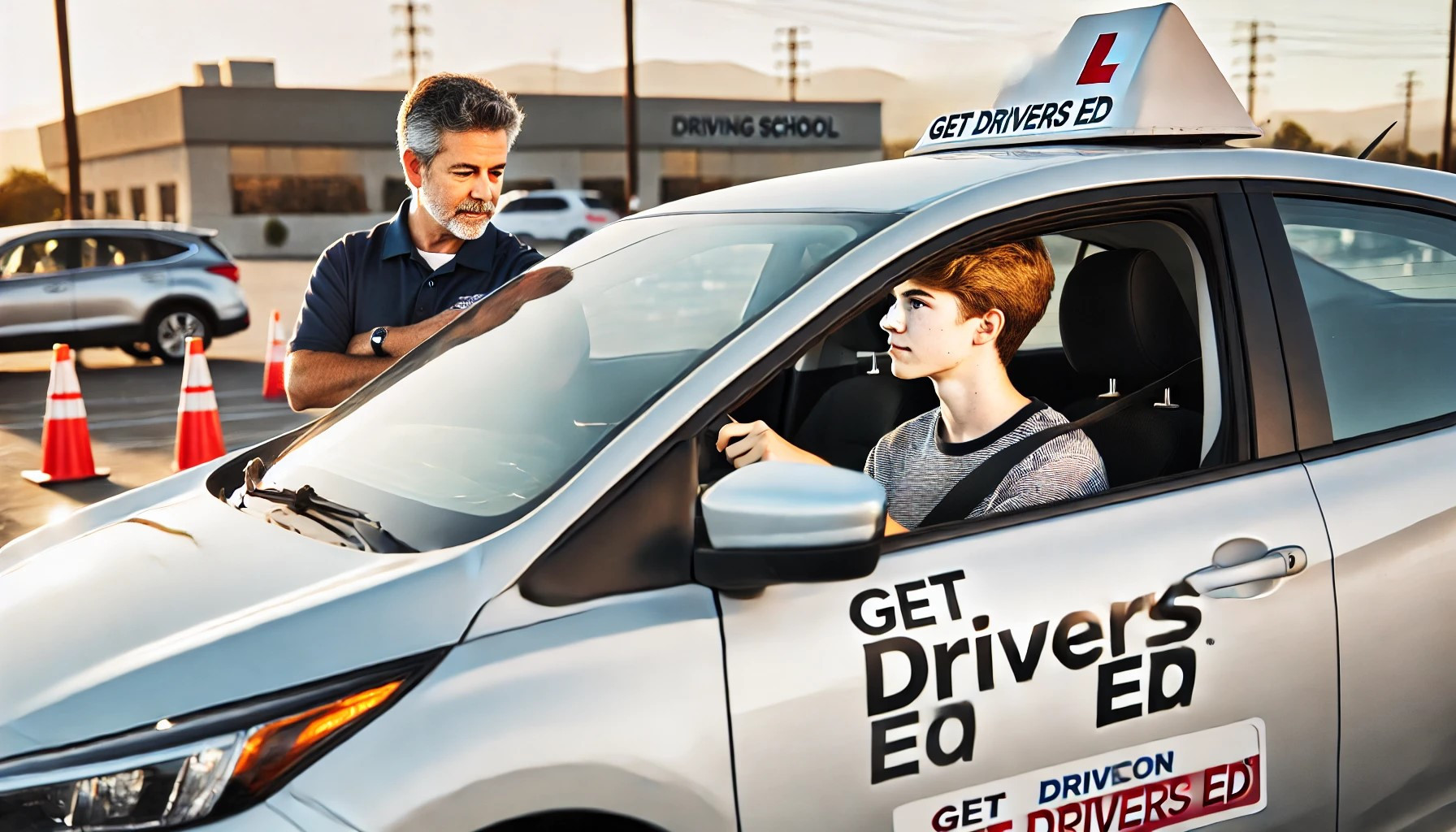 Teen driver practicing safe driving skills with Get Drivers Ed.