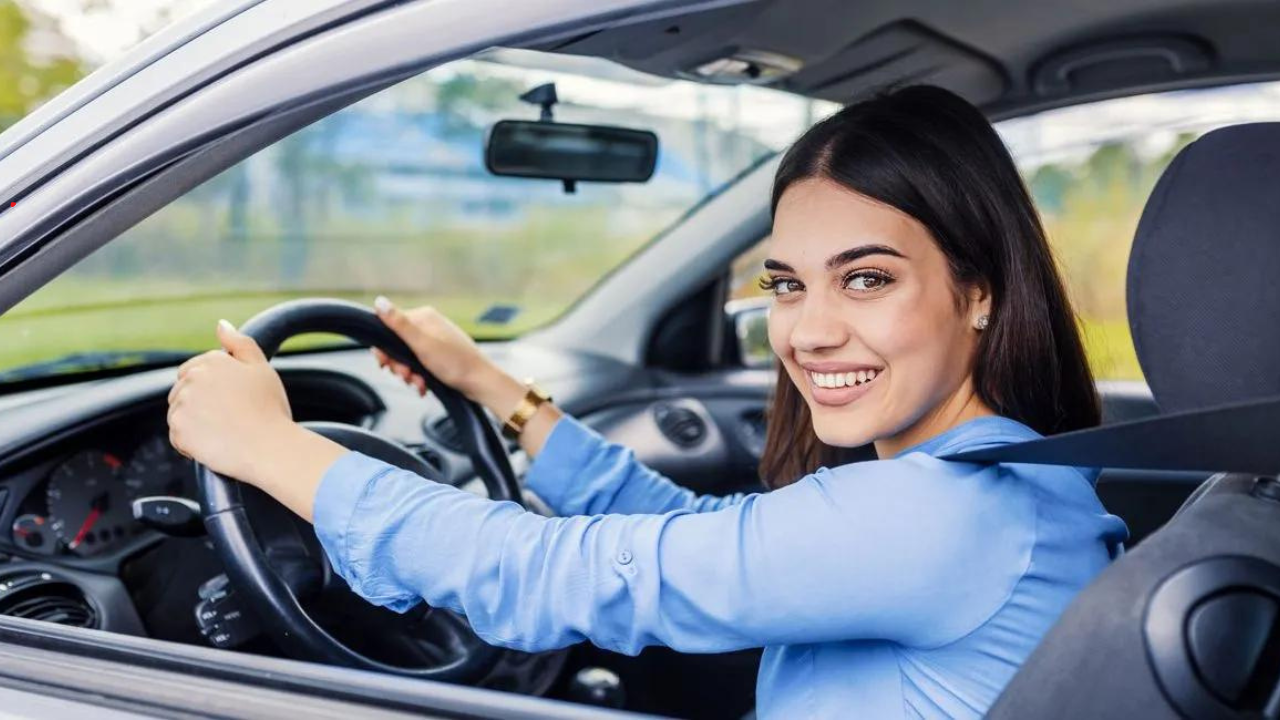 A driver navigating busy urban streets with confidence and safety.